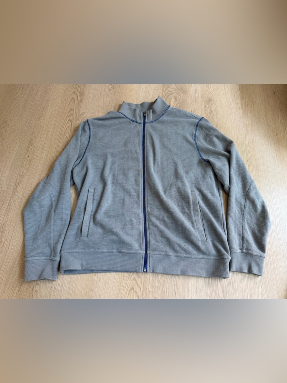 Robert Graham Men’s Cotton Blend Full Zip Sweater/Jacket Gray Size XL